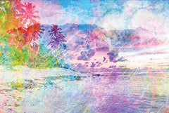 BLUE247 - Rainbow Bright Beach Scene - 18x12
