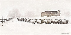 BLUE255 - Warm Winter Barn with Sheep Herd - 18x9