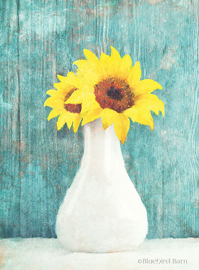 Bluebird Barn BLUE283 - Sunflower White Vase - 12x16 Sunflowers, Flowers, Vase from Penny Lane