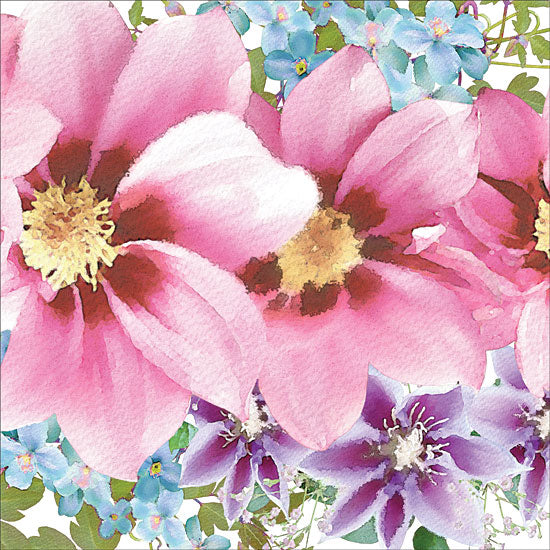 Bluebird Barn BLUE292 - Clematis IV - 12x12 Flowers, Clematis, Pink, Blue, Purple, Botanical from Penny Lane