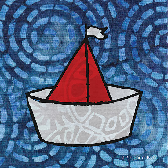 Bluebird Barn BLUE319 - Whimsy Coastal Sailboat - 12x12 Coastal, Whimsy, Sailboat from Penny Lane