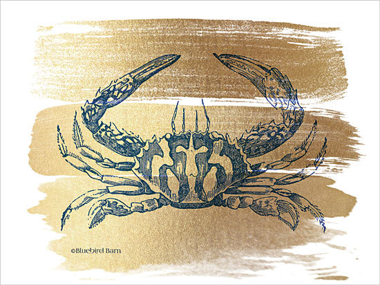 Bluebird Barn BLUE340 - Brushed Gold Crab - 16x12 Brushed Gold, Coastal, Crab from Penny Lane