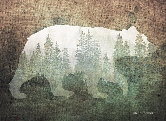 Bluebird Barn BLUE367 - BLUE367 - Green Forest Bear Silhouette - 16x12 Bear, Double Exposure, Trees, Abstract from Penny Lane