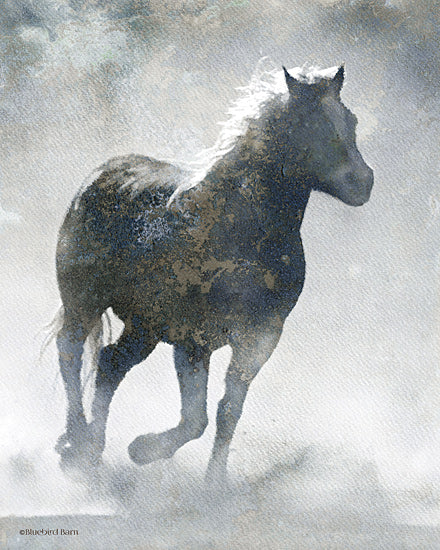 Bluebird Barn BLUE392 - BLUE392 - Textured Dark Running Horse - 12x16 Horse, Galloping, Running Horse, Abstract from Penny Lane