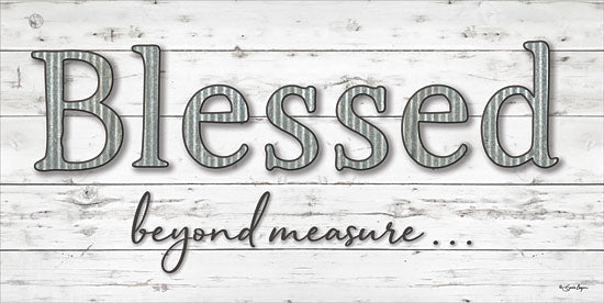 Susie Boyer BOY399 - Blessed Beyond Measure - 24x12 Blessed, Signs, Wood, Galvanized Metal from Penny Lane