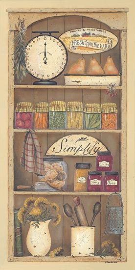 Pam Britton BR211 - Farmhouse Pantry I - Farmhouse, Pantry, Fruit, Vegetables, Scale, Cans, Sunflowers from Penny Lane Publishing
