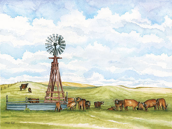 Cindy Jacobs CIN1100 - Pasture Cows Cows, Pasture, Field, Windmill, Grazing, Landscape from Penny Lane