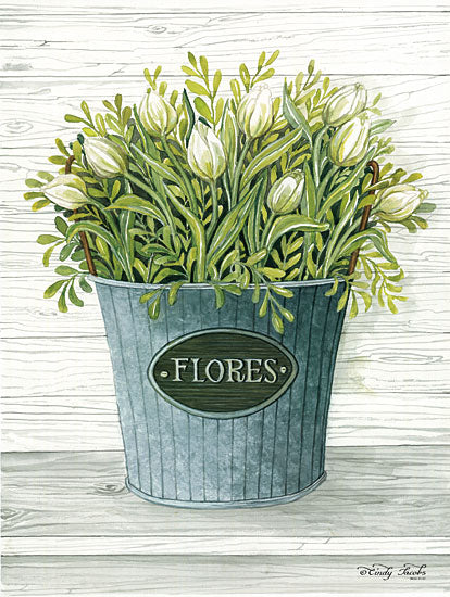 Cindy Jacobs CIN1153 - Today's Picks Flores, Flowers, Tulips, Galvanized Bucket from Penny Lane