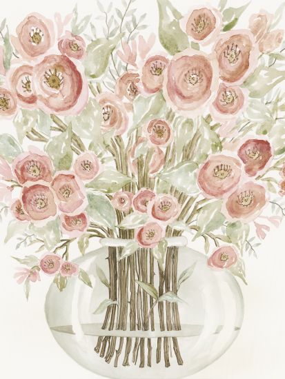 Cindy Jacobs CIN1392 - Blush Roses Flowers, Roses, Blush, Glass Vase, Vase from Penny Lane