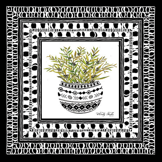 Cindy Jacobs CIN1440 - Aztec Floral I  - 12x12 Aztec Floral, Mud Cloth, Aztec, Greenery from Penny Lane