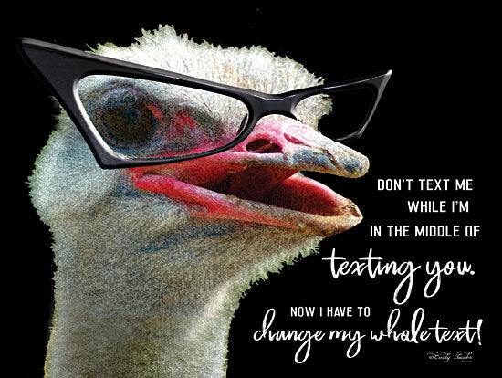 Cindy Jacobs CIN1449 - Ostrich Don't Text Me - 16x12 Ostrich, Humorous, Glasses, Texting from Penny Lane