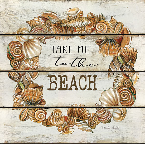 Cindy Jacobs CIN1594 - Take Me to the Beach - 12x12 Shells, Seashells, Wreath, Shiplap, Take Me to the Beach, Starfish from Penny Lane