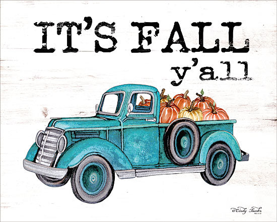 Cindy Jacobs CIN1618 - It's Fall Y'all - 16x12 It's Fall Y'all, Truck, Pumpkins, Blue Truck, Signs, Autumn from Penny Lane