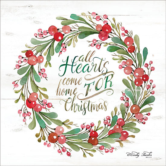 Cindy Jacobs CIN1631 - CIN1631 - All Hearts Come Home for Christmas Berry Wreath - 12x12 All Hearts Come Home for Christmas Berry Wreath, Holidays, Wreath, Greenery from Penny Lane