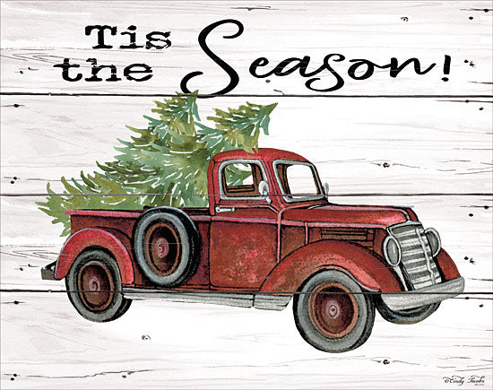 Cindy Jacobs CIN1648 - CIN1648 - Tis the Season Red Truck - 16x12 Tis the Season, Holidays, Truck, Red Truck, Christmas Trees from Penny Lane