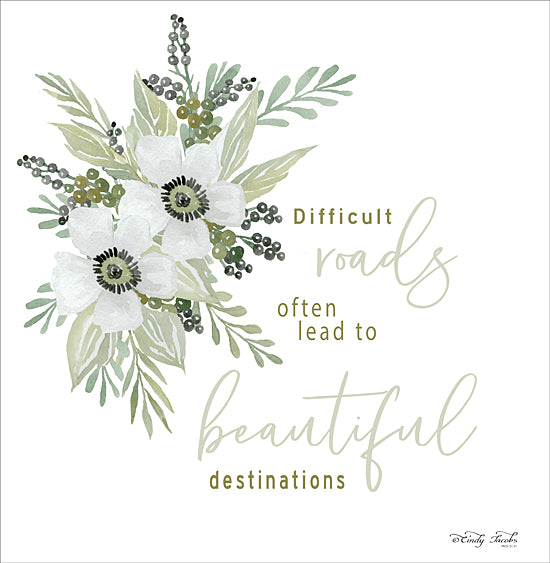 Cindy Jacobs CIN1652 - CIN1652 - Beautiful Destinations - 12x12 Beautiful Destinations, Motivational, Flowers, White Flowers, Calligraphy, Signs from Penny Lane