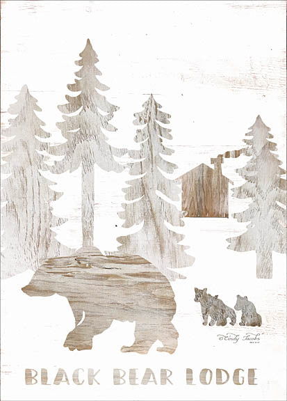Cindy Jacobs CIN945 - Black Bear Lodge - Bear, Lodge, Trees, Pine, Cabin, Wood Inlay from Penny Lane Publishing
