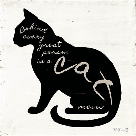 Cindy Jacobs CIN967 - Cat  - Cat, Silhouette, Calligraphy, Black & White from Penny Lane Publishing