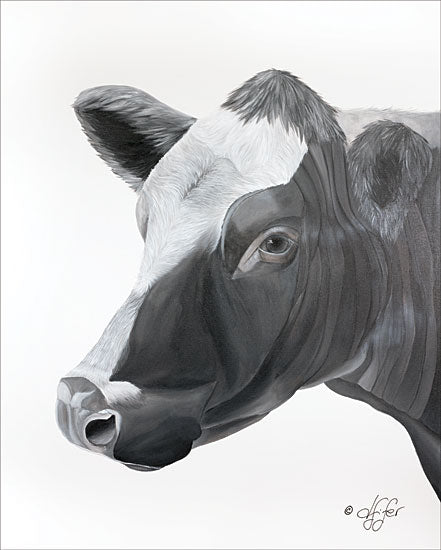 Diane Fifer DF100 - A'head' of Myself - 12x16 Cow, Farm, Black & White from Penny Lane