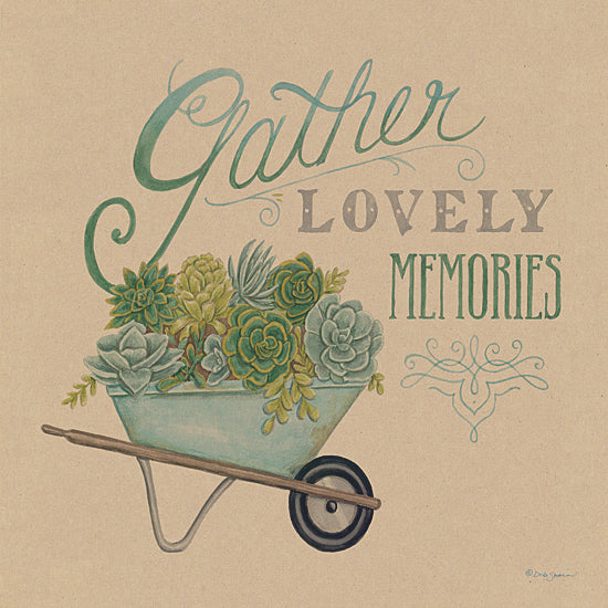 Deb Strain DS1609 - Gather Lovely Memories - Gather, Wheelbarrow, Succulents, Garden from Penny Lane Publishing