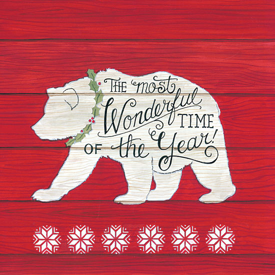 Deb Strain DS1693 - The Most Wonderful Time Bear The Most Wonderful Time, Bear, Snowflakes, Wood Pallet from Penny Lane