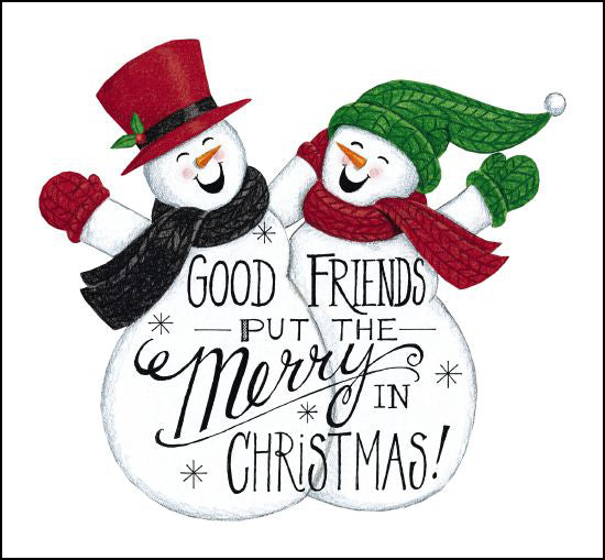 Deb Strain DS1718 - Good Friends Snowman Friends, Merry Christmas, Holidays, Snowmen, Calligraphy from Penny Lane