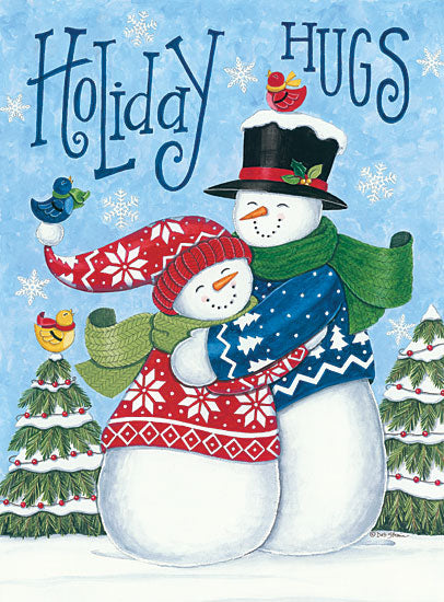 Deb Strain DS1731 - Holiday Hugs Snowmen Snowman, Father and Son, Holidays, Winter, Snow, Birds, Whimsical from Penny Lane