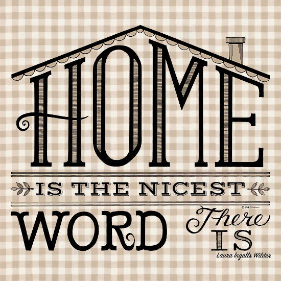 Deb Strain DS1854 - DS1854 - Home - 12x12 Signs, Plaid, Home, Roof, Typography from Penny Lane