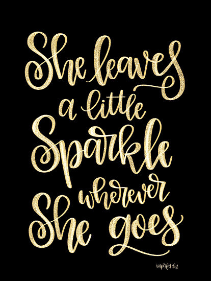 Imperfect Dust DUST379 - DUST379 - She Leaves a Little Sparkle II - 12x16 Leaves a Little Sparkle, Gold and Black, Signs from Penny Lane