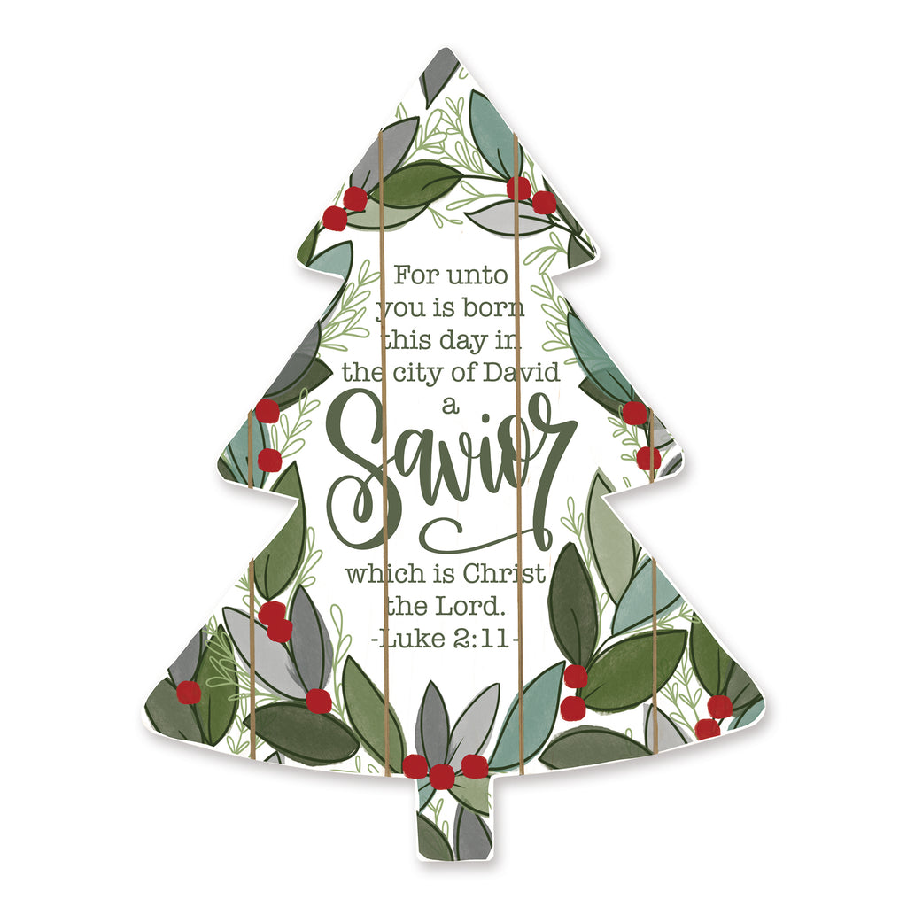 Imperfect Dust DUST396TREE - DUST396TREE - Savior-Christ the Lord  - 14x18 Signs, Luke 2:11, Christmas Ivy, Christmas Tree, Typography from Penny Lane