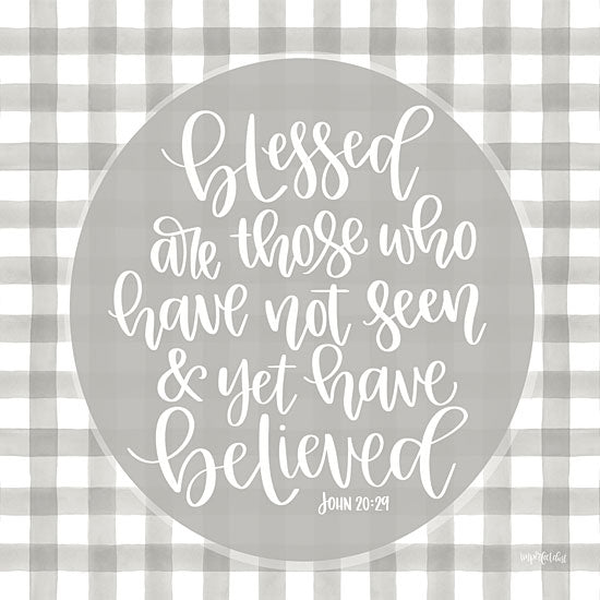 Imperfect Dust DUST454 - DUST454 - Blessed Are Those - 12x12 Plaid, Signs, John 20:29, Bible Verse, Calligraphy from Penny Lane