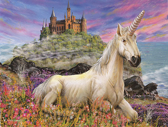 Ed Wargo ED416 - ED416 - Royal Unicorn - 16x12 Fantasy, Unicorn, Castle, Seaside from Penny Lane