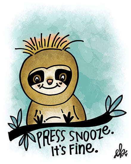 Erin Barrett FTL144 - FTL144 - Press Snooze - 12x12 Sloth, Humorous, Signs from Penny Lane