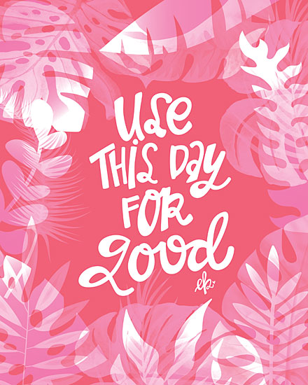 Erin Barrett FTL260 - FTL260 - Use This Day for Good - 12x16 Use This Day for Good, Triptych, Palm Leaves, Greenery, Pink & White from Penny Lane