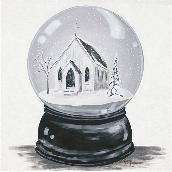 Hollihocks Art HH158 - HH158 - Silent Night - 12x12 Holiday, Christmas, Rustic, Snow Globe, Church, Winter from Penny Lane