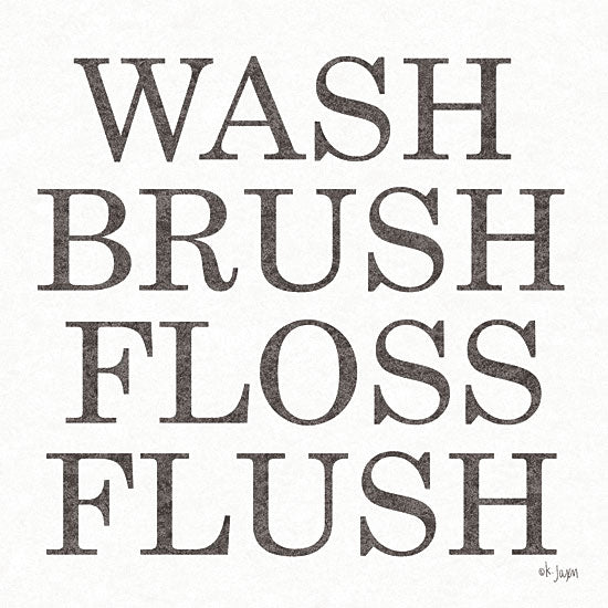 Jaxn Blvd. JAXN318 - Wash Brush Floss Flush  - 12x12 Wash, Brush, Bathroom, Brush Teeth, Bath from Penny Lane