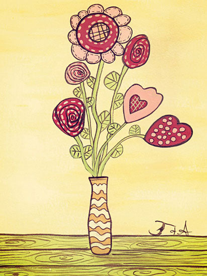 JG Studios JGS117 - JGS117 - Kid's Pix II - 12x16 Flowers, Vase, Red and Pink, Bouquet, Botanical from Penny Lane