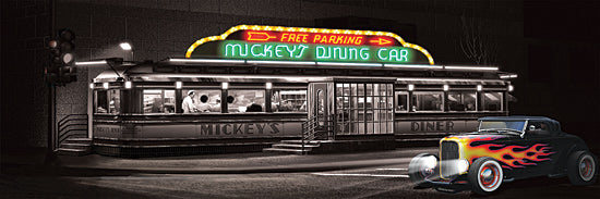JG Studios JGS135 - JGS135 - Mickey's Diner - 18x6 Photography, Neon, Diner, 1950s, Nostalgia, Cars from Penny Lane