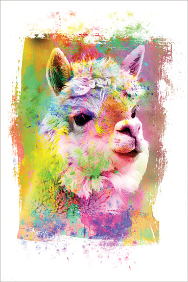 JG Studios JGS175 - JGS175 - Rainbow Llama II - 12x18 Llama, Rainbow Colors, Abstract, Portrait from Penny Lane