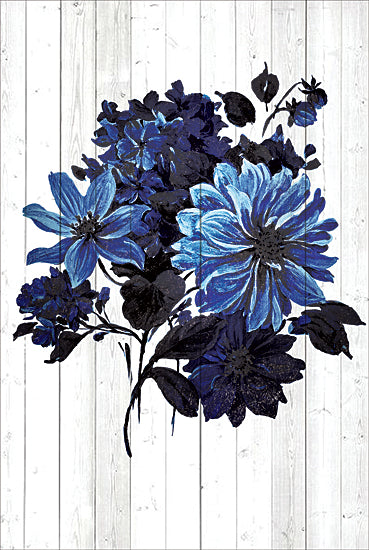 JG Studios JGS216 - JGS216 - Indigo Flower Bouquet - 12x18 Flowers, Blue Flowers, Indio Flower, Bouquet, Shiplap from Penny Lane