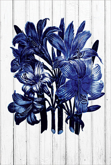 JG Studios JGS219 - JGS219 - Indigo Lilies - 12x18 Flowers, Blue Flowers, Lilies, Shiplap from Penny Lane