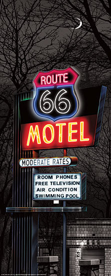 JG Studios JGS250 - JGS250 - Route 66 Motel - 8x20 Route 66, Motel, Neon, Nostalgia, Color Isolation from Penny Lane