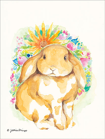 Jessica Mingo JM107 - Springtime in the Garden Rabbit, Bunny, Sun, Flowers, Abstract from Penny Lane
