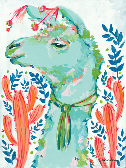 Jessica Mingo JM180 - Llama in the Desert - 12x16 Llama, Festive, Fiesta, Portrait, Cactus, Desert from Penny Lane