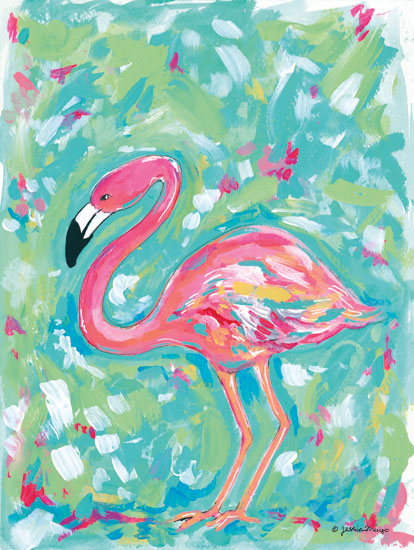 Jessica Mingo JM213 - JM213 - Summer Flamingo - 12x16 Flamingo, Abstract, Tropical, Coastal from Penny Lane