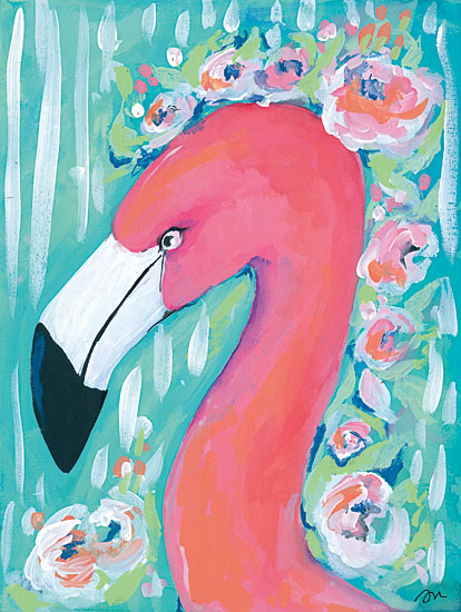 Jessica Mingo JM215 - JM215 - Summer Sun II - 12x16 Flamingo, Abstract, Tropical, Coastal, Flowers from Penny Lane