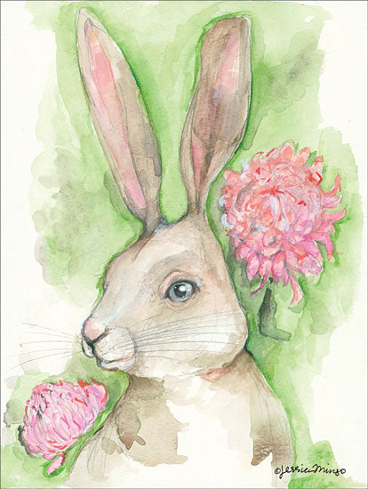 Jessica Mingo JM260 - JM260 - Ruby the Rabbit          - 12x16 Rabbit, Flowers, Portrait from Penny Lane