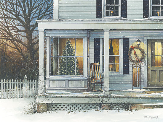 John Rossini JR140 - December Glow - Front Porch, Snow, Winter, Christmas Tree, Sled from Penny Lane Publishing