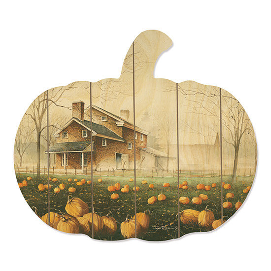 John Rossini JR281PUMP - October Gray Pumpkins, Patch, House, Barn, Field, Harvest, Autumn from Penny Lane