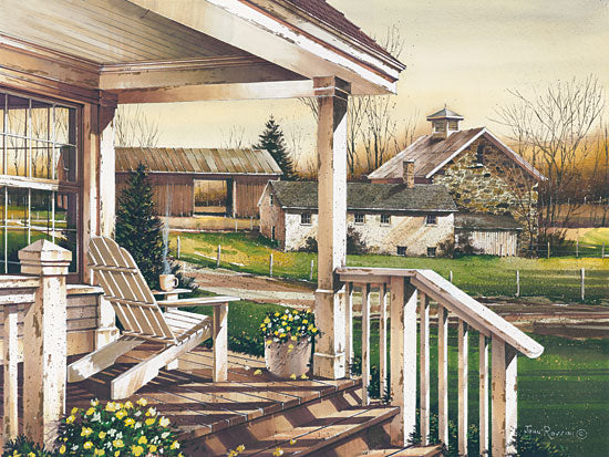 John Rossini JR360 - Long Days End - 16x12 Front Porch, House, Adirondack Chair, Flowers, Home, Relaxing from Penny Lane